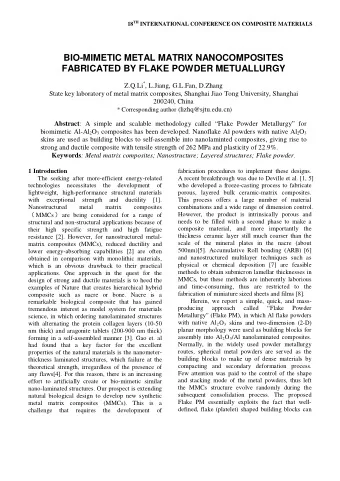 BIO-MIMETIC METAL MATRIX NANOCOMPOSITES  FABRICATED BY FLAKE POWDER METUALLURGY Z.Q.Li * , L.Jiang,
