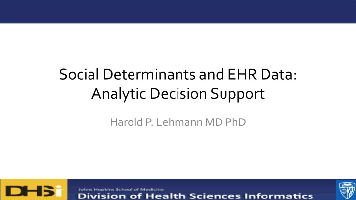 social determinants and ehr data