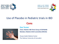 use of placebo in pediatric trials in ibd cons