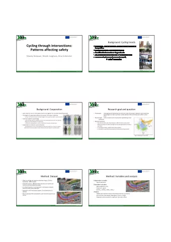 Cycling through intersections:  Patterns affecting safety  Mandy Dotzauer, Marek Junghans, Gina