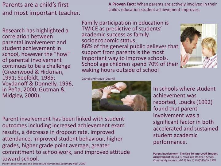 family participation in education is twice as predictive