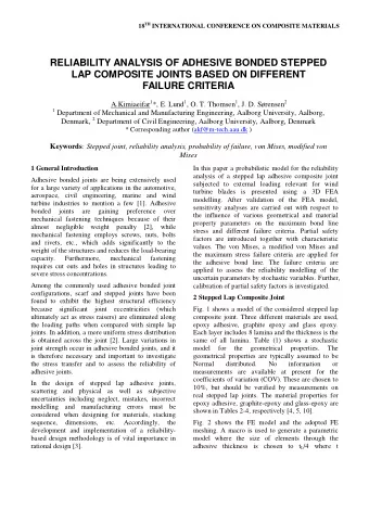RELIABILITY ANALYSIS OF ADHESIVE BONDED STEPPED  LAP COMPOSITE JOINTS BASED ON DIFFERENT  FAILURE