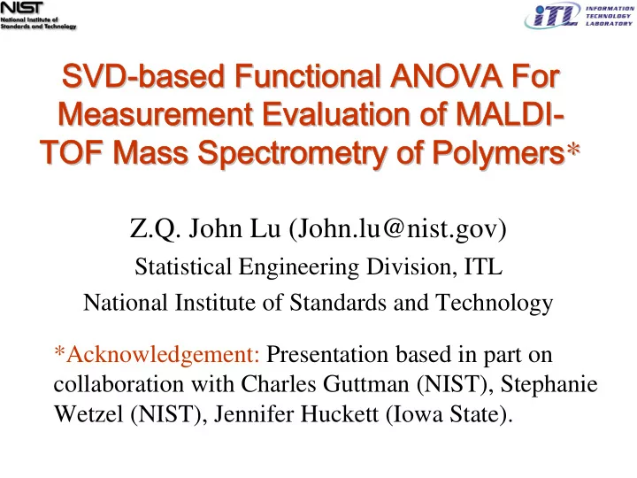 svd based functional anova for based functional anova for