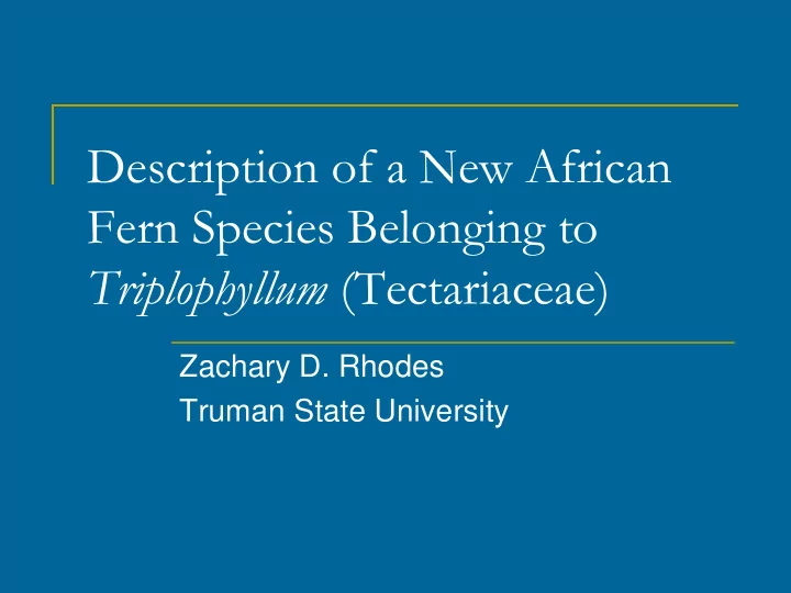 description of a new african