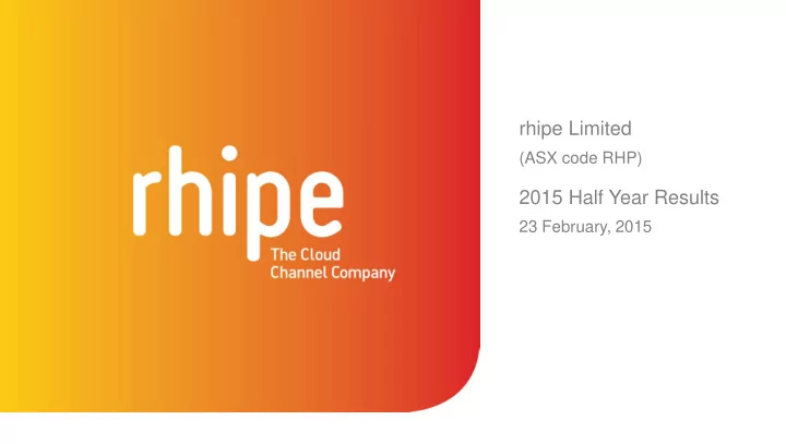 rhipe limited