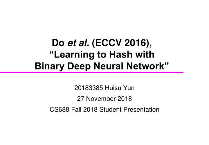 binary deep neural network