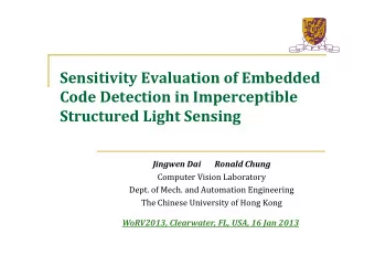 Sensitivity Evaluation of Embedded Code Detection in Imperceptible Structured Light Sensing Jingwen