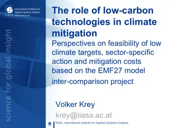 The role of low-carbon  technologies in climate mitigation  Perspectives on feasibility of low