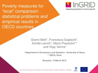 Poverty measures for  local  comparison:  statistical problems and  empirical results in