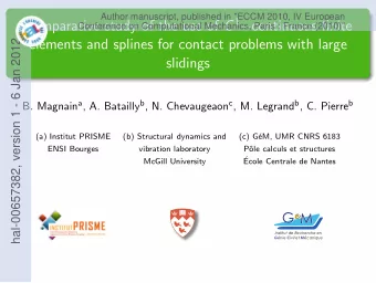 Comparative study of the use of C 1  continuous finite  Conference on Computational Mechanics,