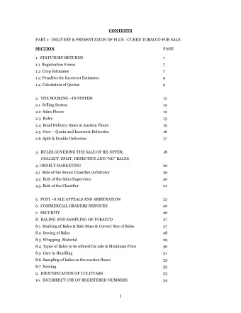1  11.  FUMIGATION OF EARLY GRADED TOBACCO  34  12.  PESTICIDE MONITORING  34  13.  DESTRUCTION OF