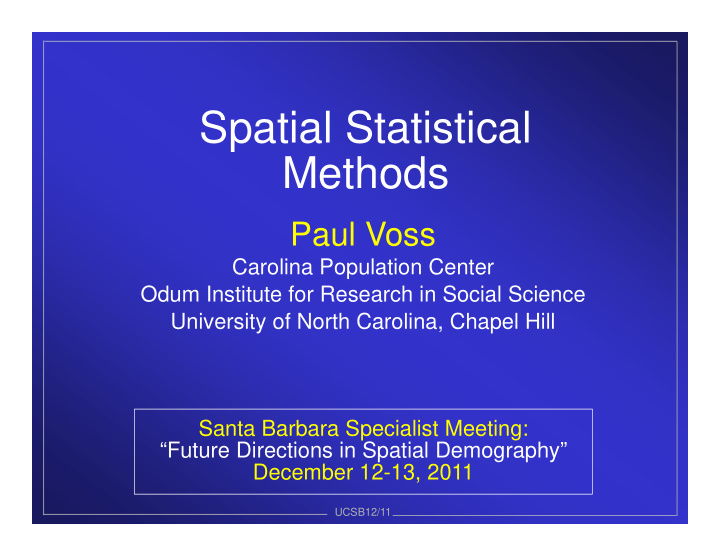 spatial statistical methods