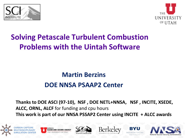 solving petascale turbulent combustion problems with the