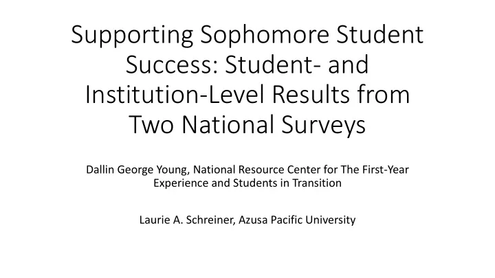 supporting sophomore student