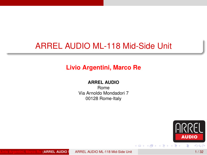 arrel audio ml 118 mid side unit