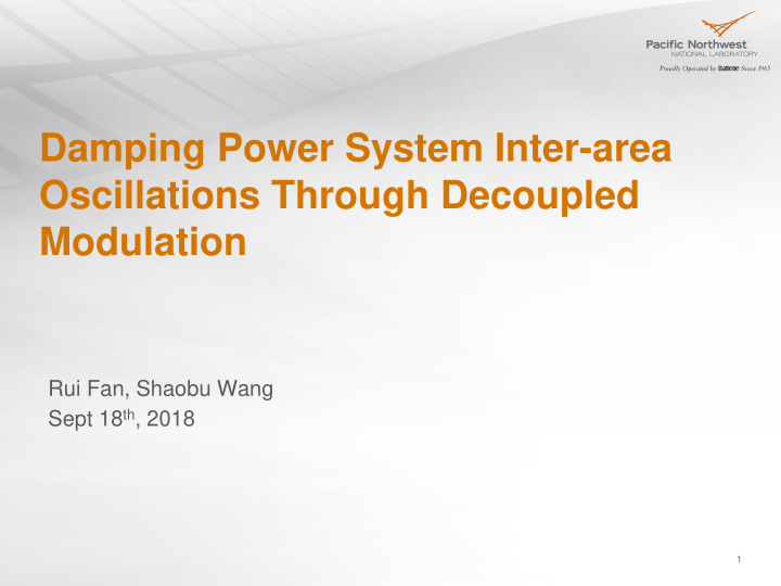 damping power system inter area oscillations through