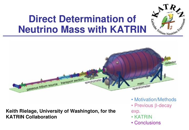 direct determination of neutrino mass with katrin