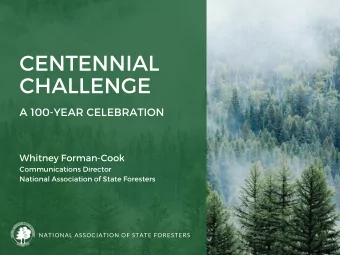 CENTENNIAL  CHALLENGE A 100 - YEAR CELEBRATION Whitney Forman - Cook Communications Director