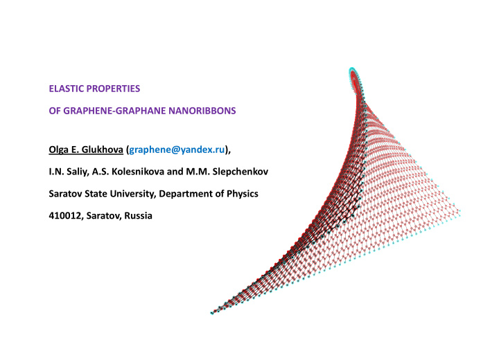 elastic properties of graphene graphane nanoribbons olga