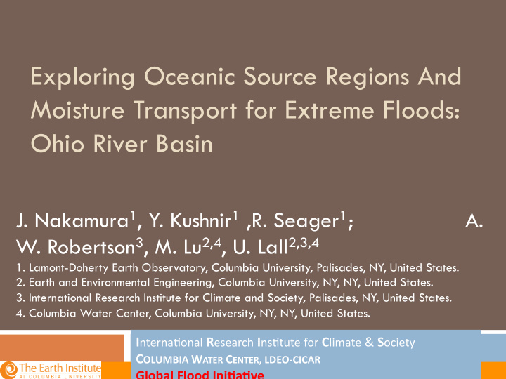 exploring oceanic source regions and moisture transport