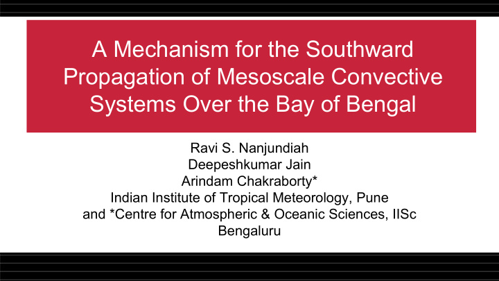 a mechanism for the southward propagation of mesoscale