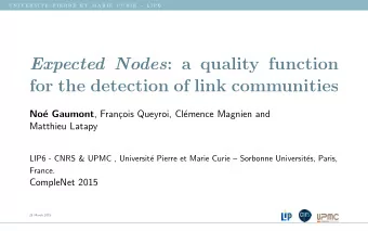 Expected Nodes : a quality function  for the detection of link communities e Gaumont , Fran  cois