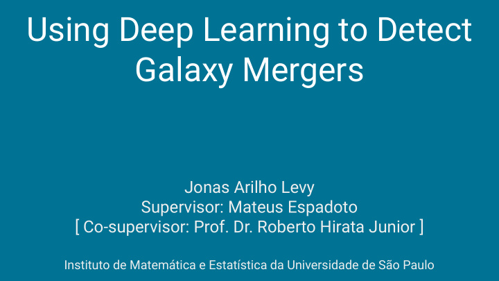 using deep learning to detect galaxy mergers