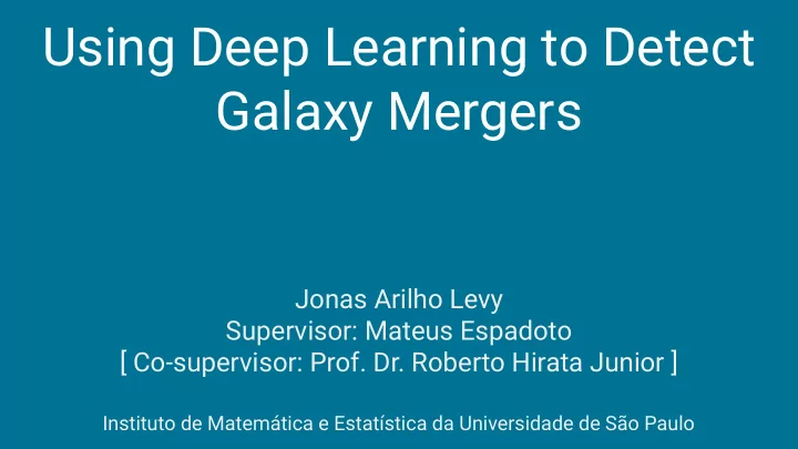 using deep learning to detect galaxy mergers