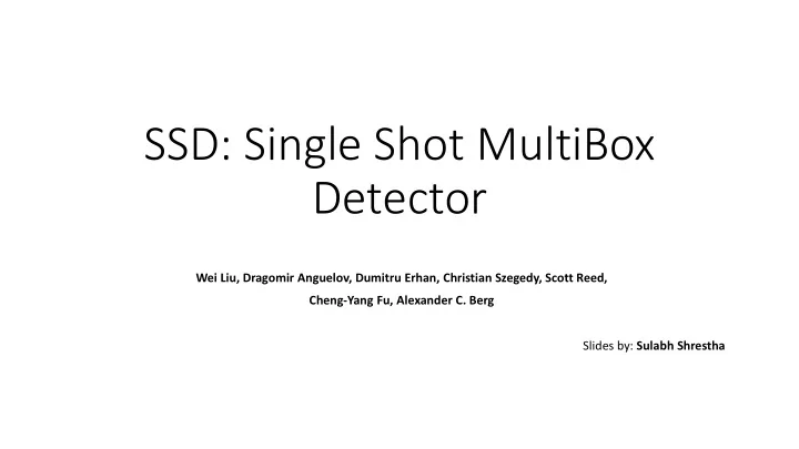 ssd single shot multibox detector