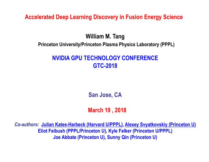accelerated deep learning discovery in fusion energy