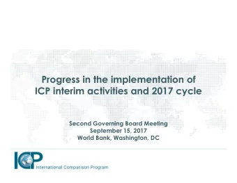 Progress in the implementation of  ICP interim activities and 2017 cycle  Second Governing Board