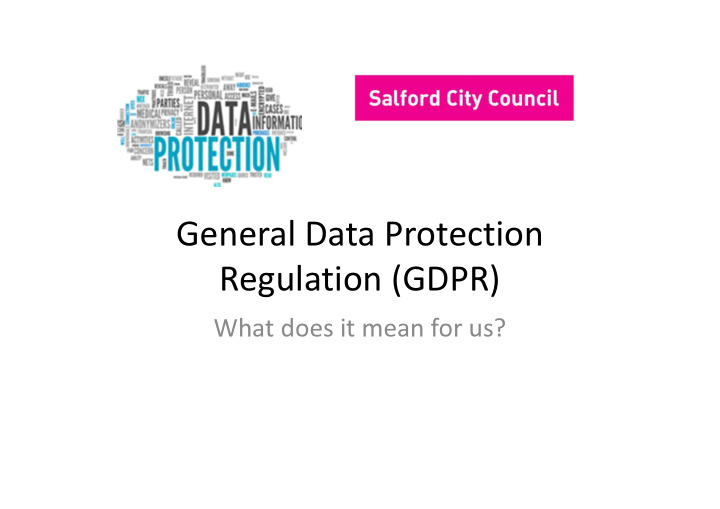 general data protection regulation gdpr