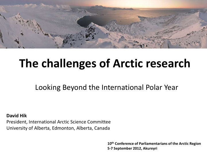the challenges of arctic research