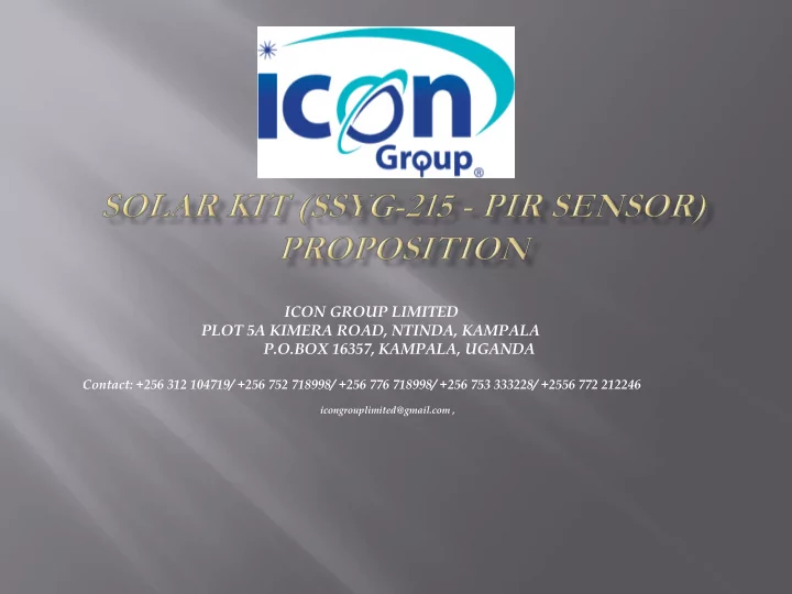 icon group limited plot 5a kimera road ntinda kampala p o