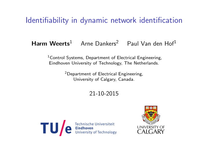 identifiability in dynamic network identification