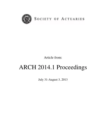 ARCH 2014.1 Proceedings  July 31-August 3, 2013  Modelling mortality by cause of death and