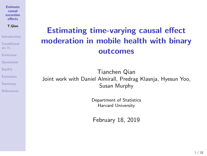 estimating time varying causal effect