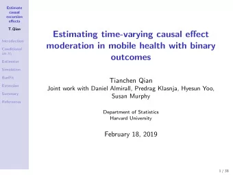 Estimating time-varying causal effect  Introduction  moderation in mobile health with binary