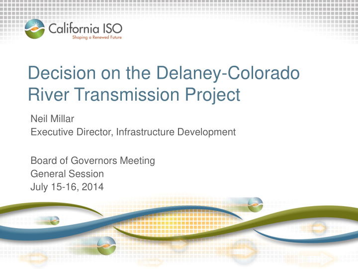 decision on the delaney colorado river transmission