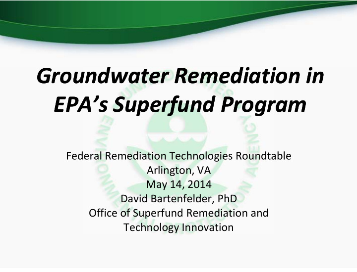 groundwater remediation in groundwater remediation in d d