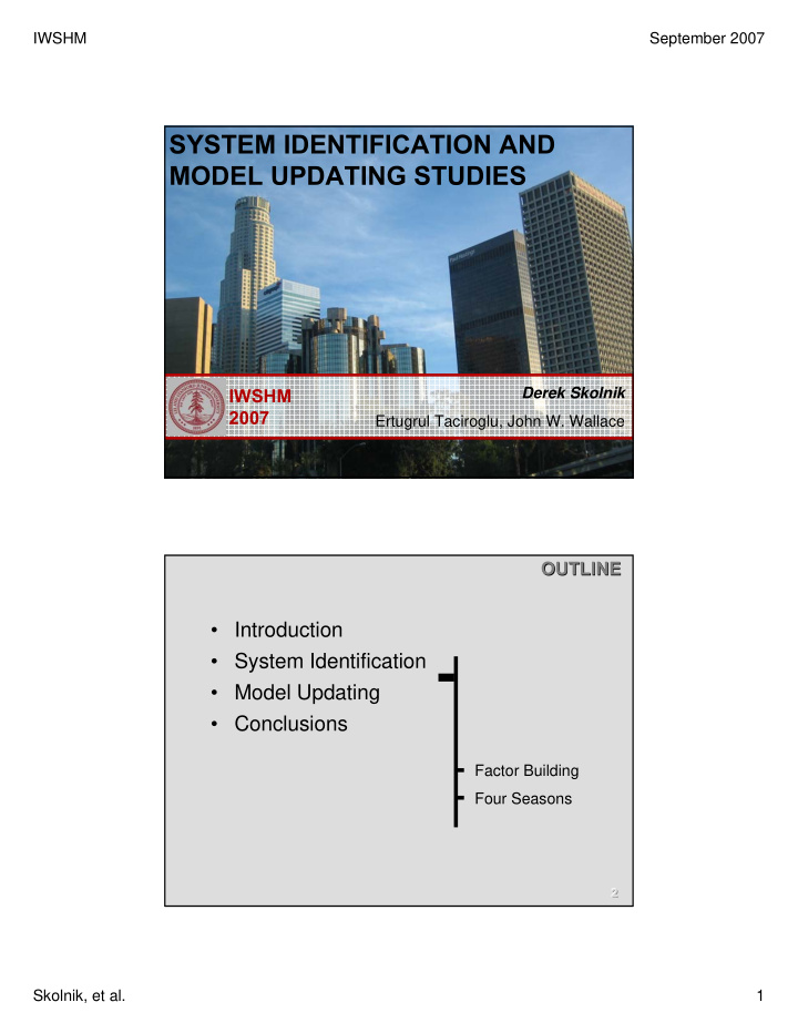 system identification and model updating studies