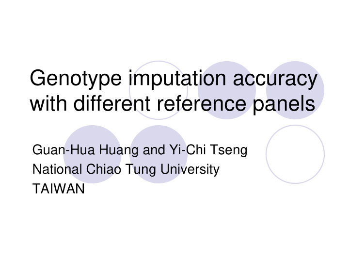 genotype imputation accuracy with different reference