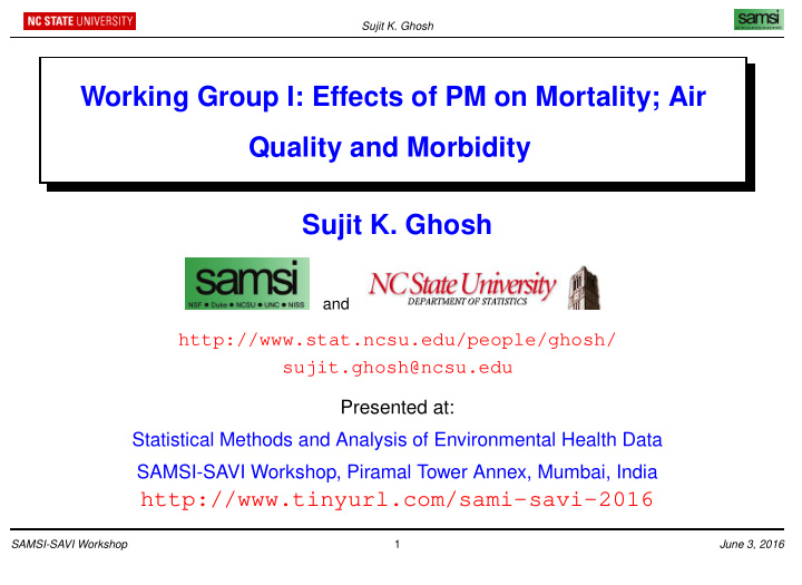 working group i effects of pm on mortality air quality