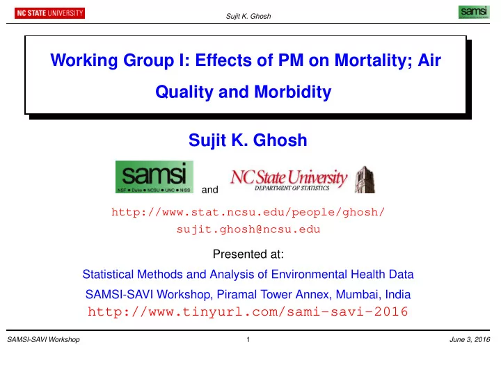 working group i effects of pm on mortality air quality