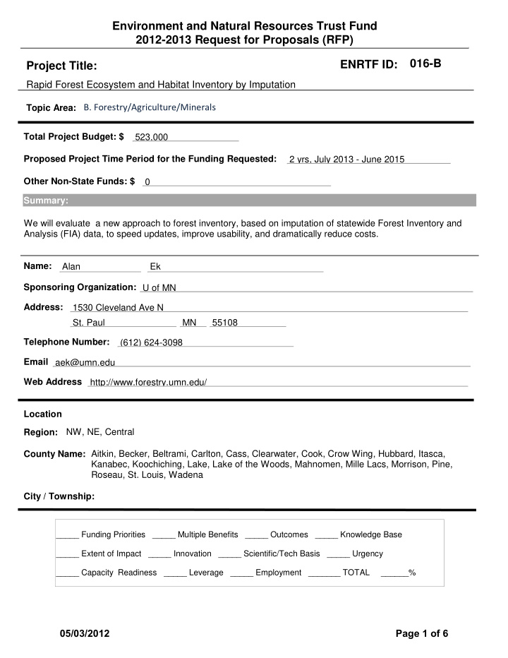 environment and natural resources trust fund 2012 2013