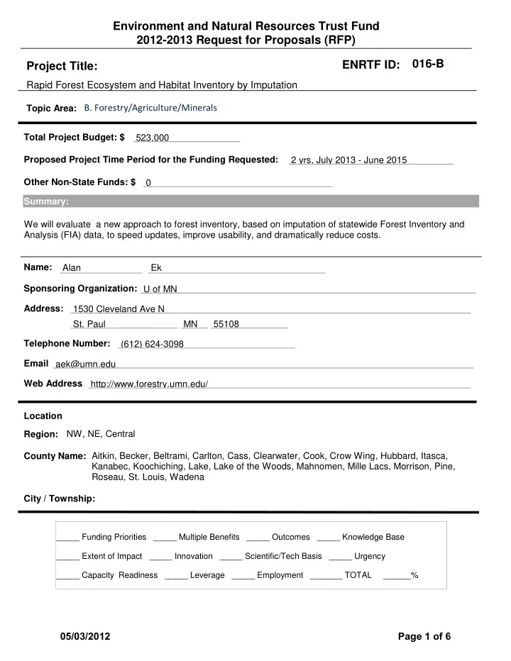 environment and natural resources trust fund 2012 2013