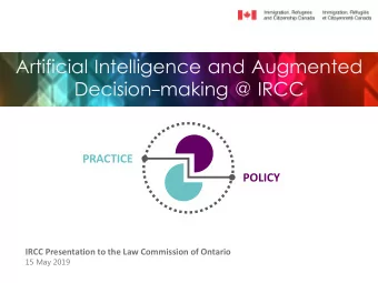 Decision-making @ IRCC  PRACTICE  POLICY  IRCC Presentation to the Law Commission of Ontario  15