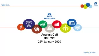 Analyst Call  Q3 FY20 29 th January 2020 Message Box ( Arial, Font size 18 Bold)  1  Disclaimer