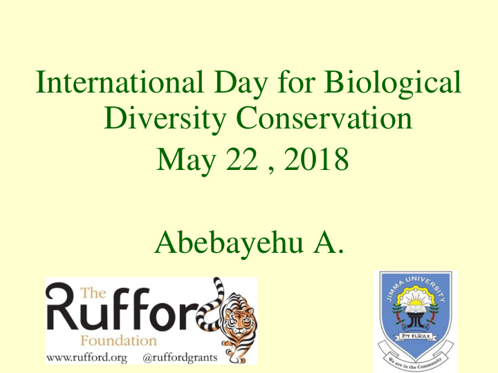 diversity conservation may 22 2018 abebayehu a