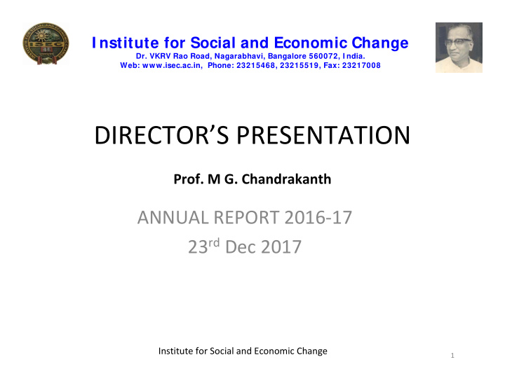 director s presentation